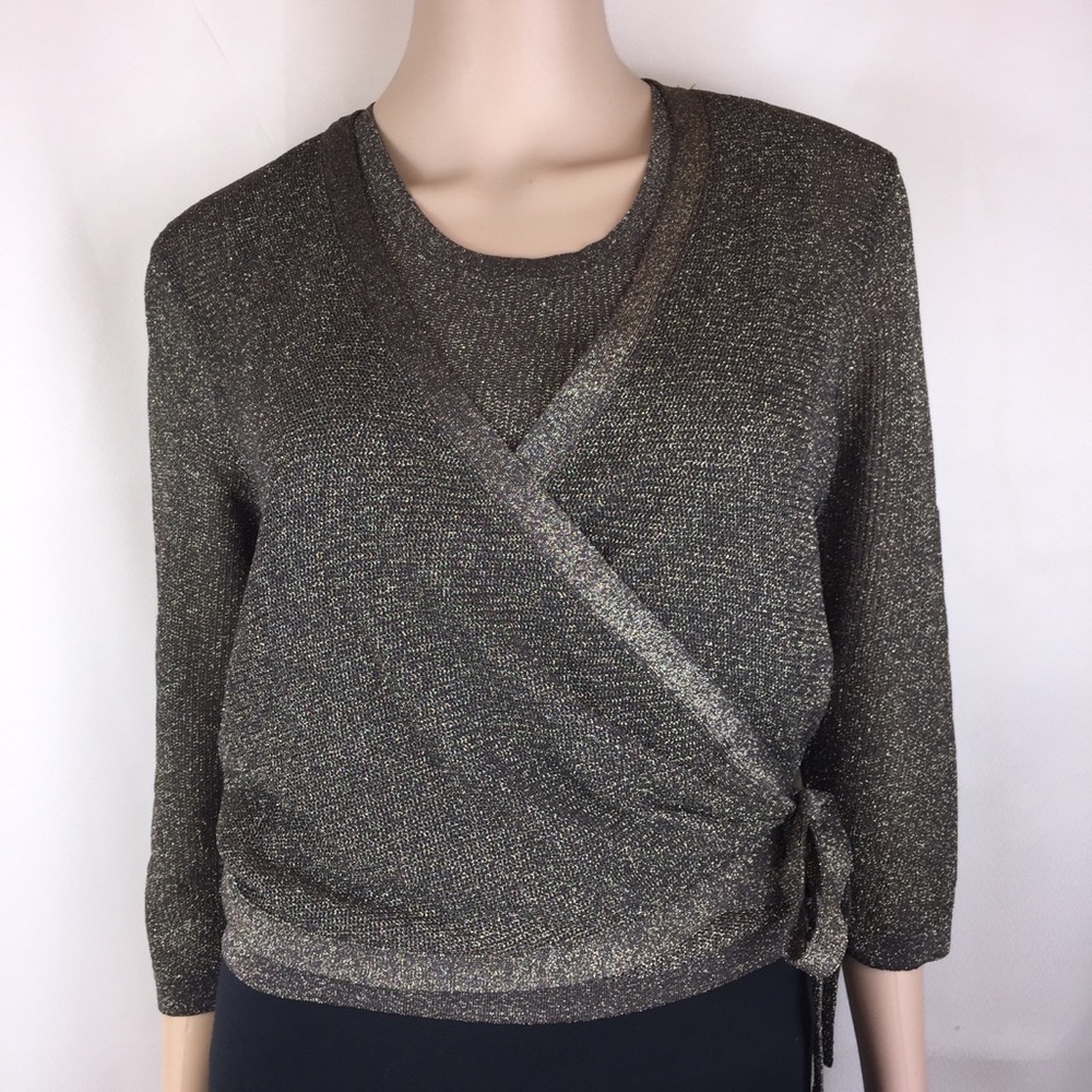 Lafayette 148 Bronze Shimmery Cardigan Set